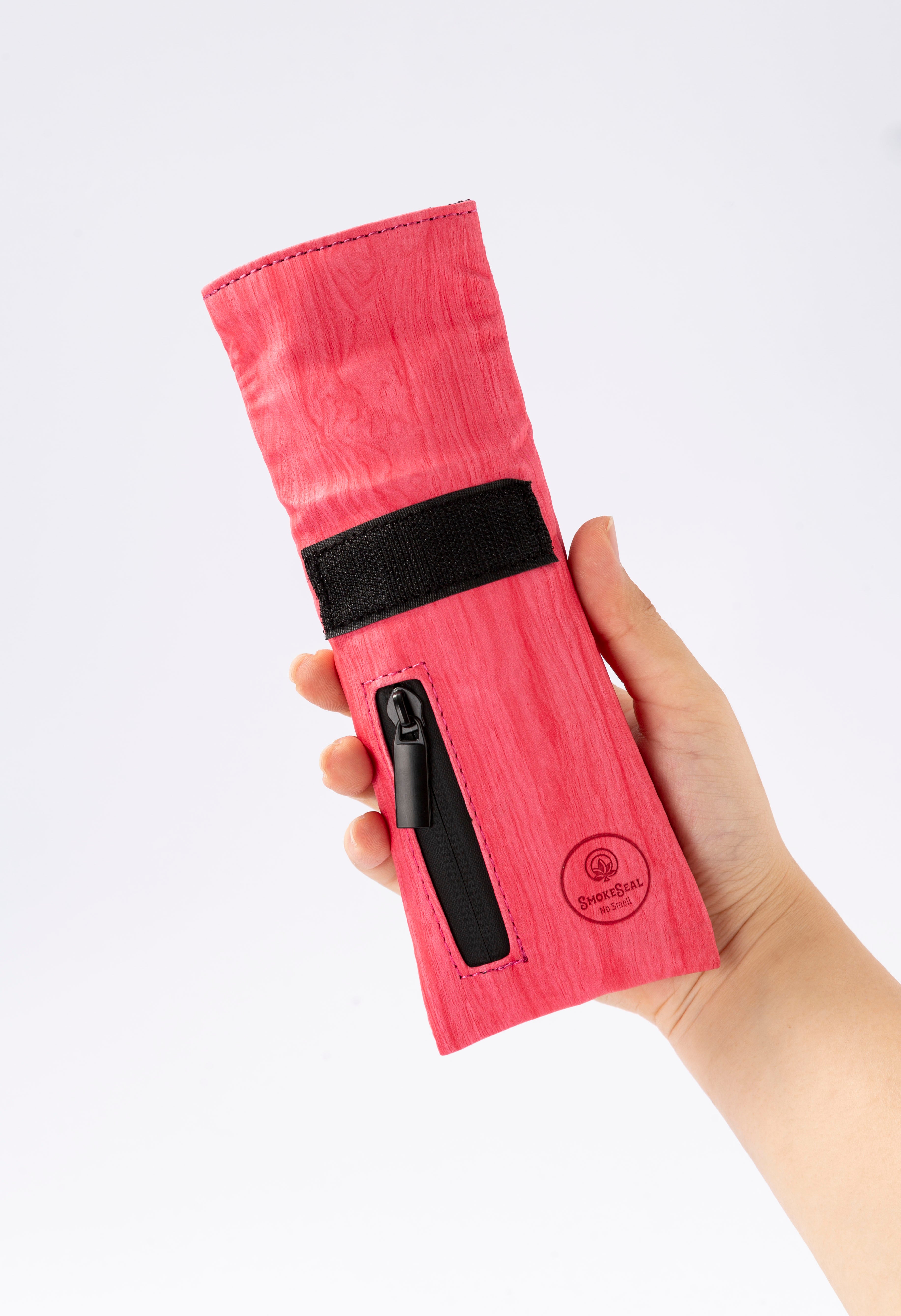 Stasheeze Smell Proof Bag Rolling 15x8cm TSA Lock Secure Holder Water Proof UK Pink Carbon Lined Multi Layered Pouch Container Leather With Zip Storage