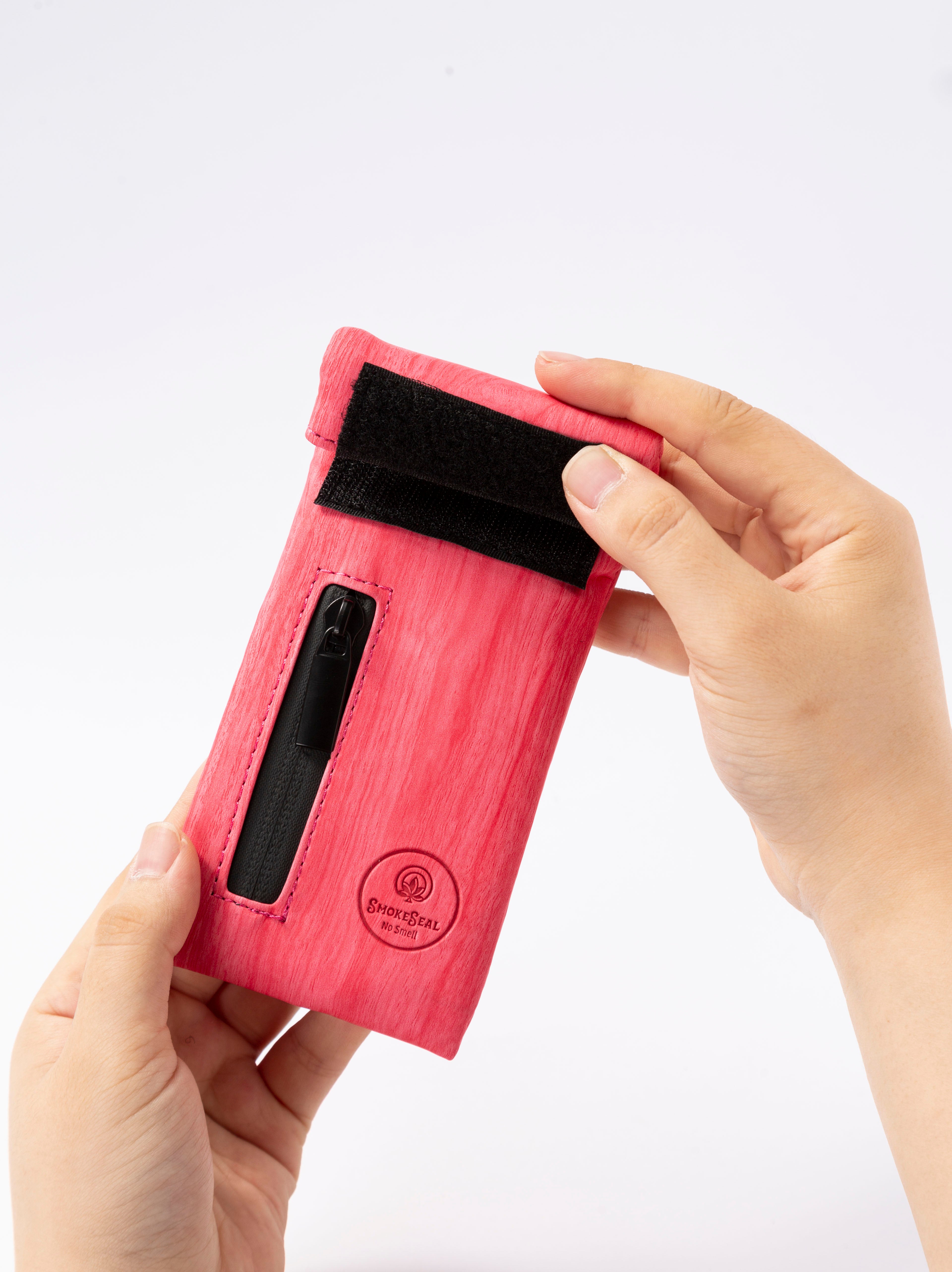 Stasheeze Smell Proof Bag Rolling 15x8cm TSA Lock Secure Holder Water Proof UK Pink Carbon Lined Multi Layered Pouch Container Leather With Zip Storage