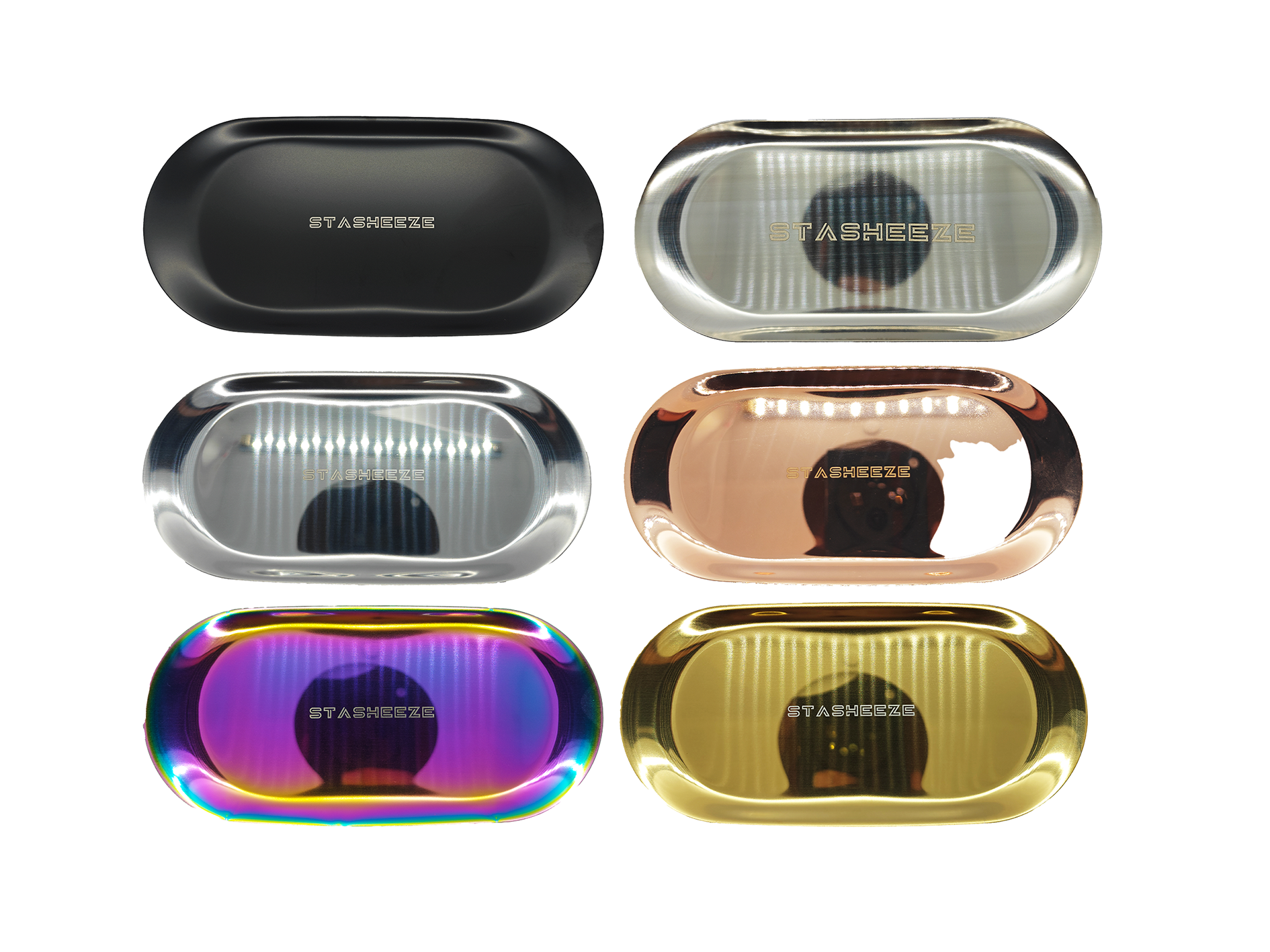 Stasheeze 18x8cm Rolling Tray Small-Medium Size Metal Lasered Engraved Tray. Fits inside a Stasheeze Bag