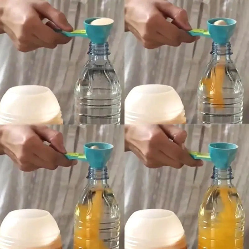 2 in 1 Scoop Funnel For Supplements; Pre Workout, Creatine, Protein. UK Seller! Funnel Scoop for Powder | Measuring Spoon With Sliding Base | Protein, Coffee Scoop | Longer Handle Kitchen Tool