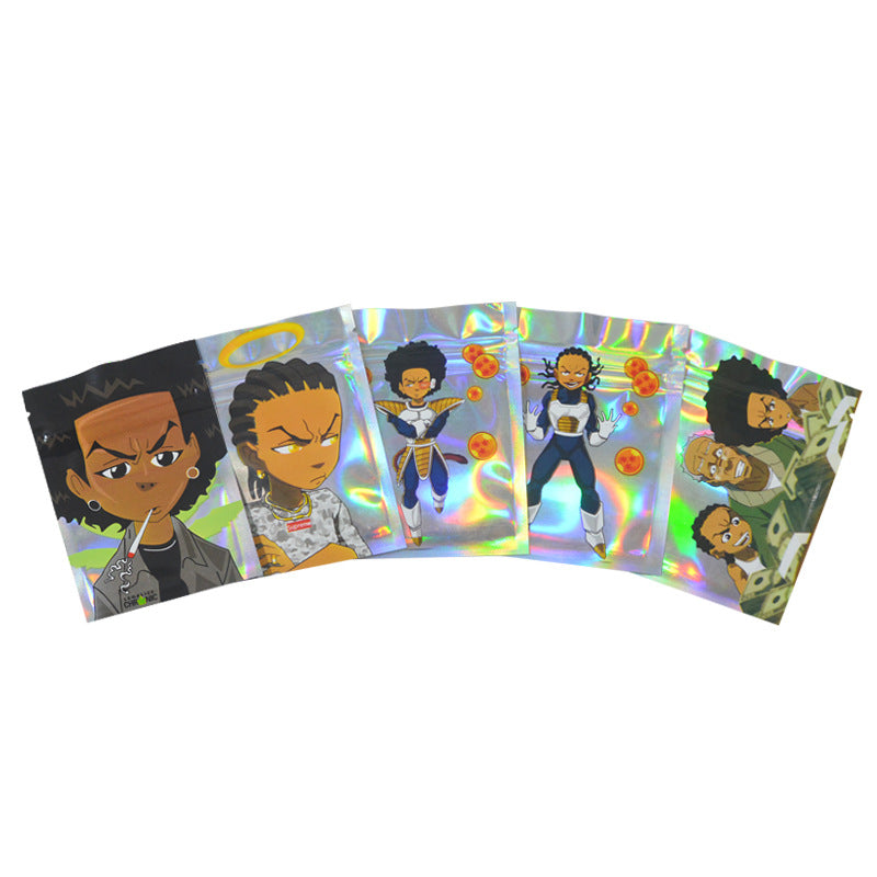 100pcs Mylar Baggies Parody Boondocks Funny Kitchen Supplies - Smell Proof Bag 9x7cm 1g Water Proof Odour Proof Thick Durable Plastic