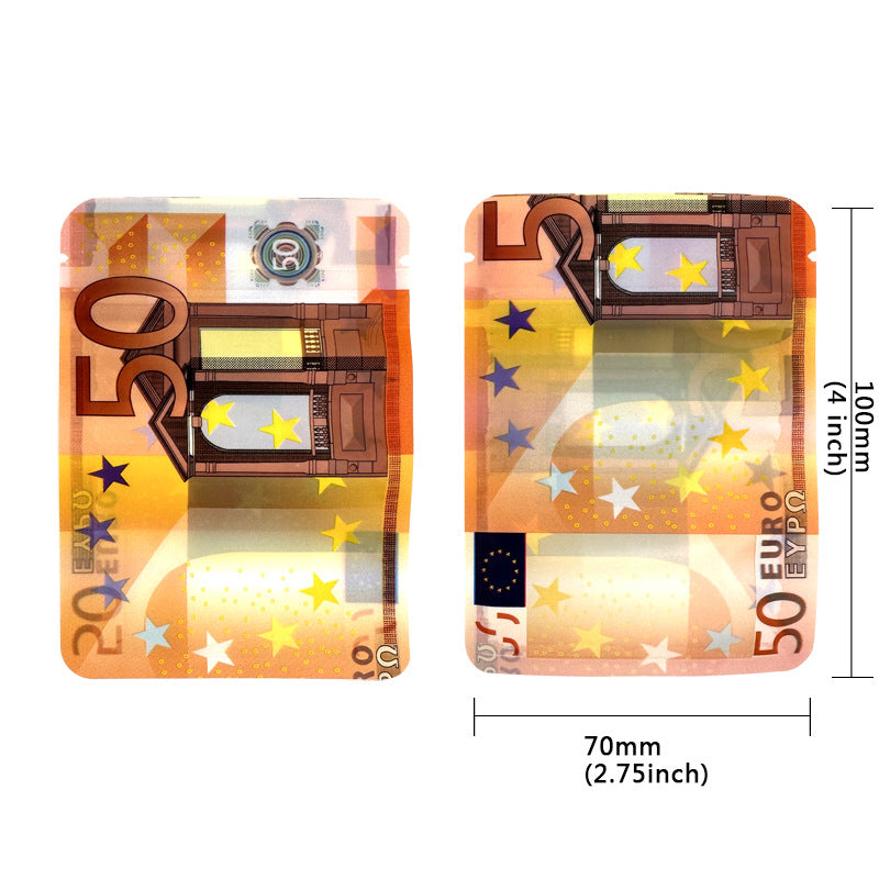 100pcs Euro British Pouch Quid Baggies Small to Large Mylar Baggies Parody Cookies Kitchen Supplies -  Smell Proof Bag 9x7cm 1g Water Proof Odour Proof Thick Durable Plastic Pounds