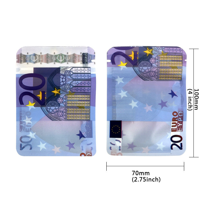 100pcs Euro British Pouch Quid Baggies Small to Large Mylar Baggies Parody Cookies Kitchen Supplies -  Smell Proof Bag 9x7cm 1g Water Proof Odour Proof Thick Durable Plastic Pounds