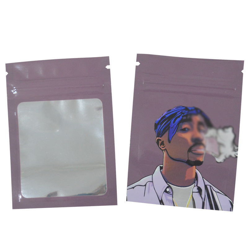 100pcs Mylar Baggies Parody Tupac Shakur Funny Kitchen Supplies - Smell Proof Bag 9x7cm 1g Water Proof Odour Proof Thick Durable Plastic