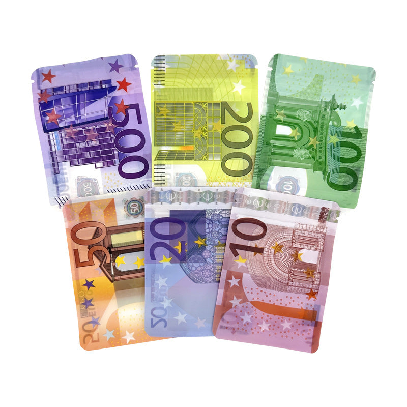 100pcs Euro British Pouch Quid Baggies Small to Large Mylar Baggies Parody Cookies Kitchen Supplies -  Smell Proof Bag 9x7cm 1g Water Proof Odour Proof Thick Durable Plastic Pounds