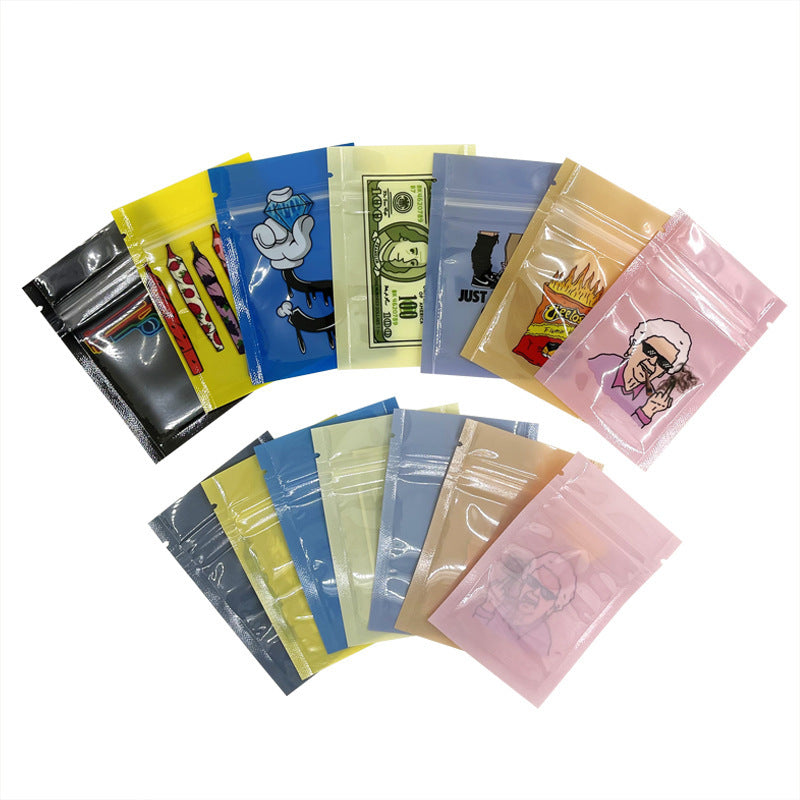 100pcs Mylar Baggies Parody Modern Funny Kitchen Supplies - Smell Proof Bag 9x7cm 1g Water Proof Odour Proof Thick Durable Plastic