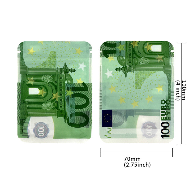 100pcs Euro British Pouch Quid Baggies Small to Large Mylar Baggies Parody Cookies Kitchen Supplies -  Smell Proof Bag 9x7cm 1g Water Proof Odour Proof Thick Durable Plastic Pounds