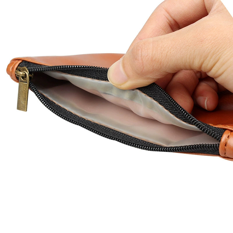 Stasheeze Soft Leather 14x9CM Tobacoo Pouch Baci Brown Bag Water Proof UK Anti Drying Tecnology Lining Leather Brown or Black