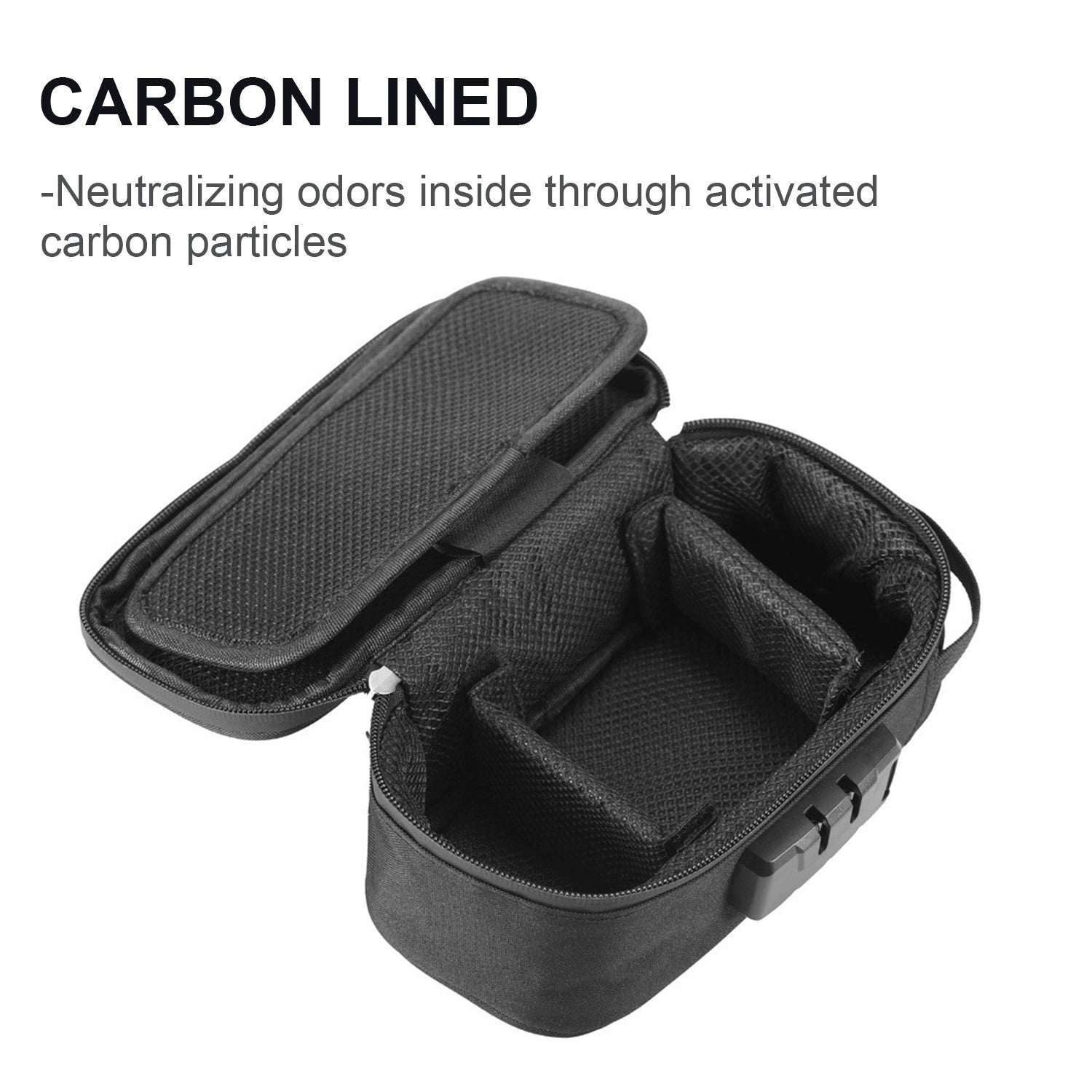 Stasheeze 21x10cm Smell Proof Carbon Lined Bag Water Proof TSA Lock Discreet Secure Box Portable Container