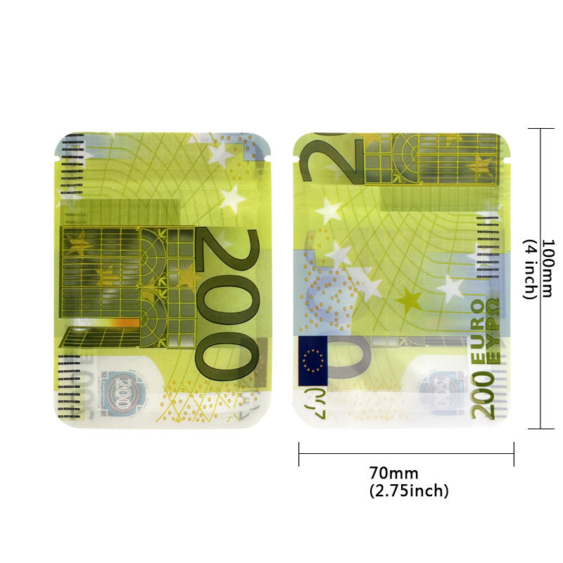 100pcs Euro British Pouch Quid Baggies Small to Large Mylar Baggies Parody Cookies Kitchen Supplies -  Smell Proof Bag 9x7cm 1g Water Proof Odour Proof Thick Durable Plastic Pounds