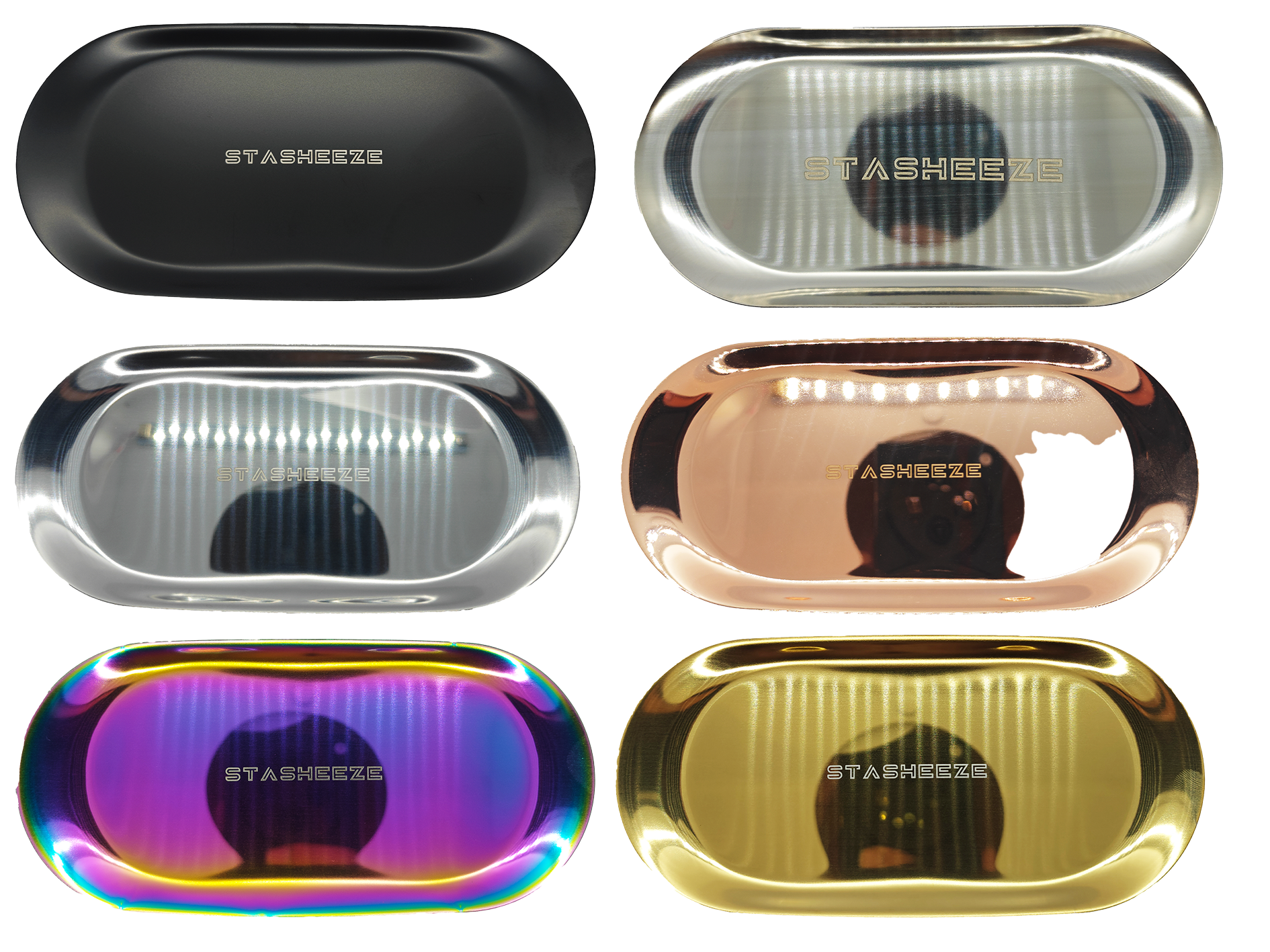 Stasheeze 18x8cm Rolling Tray Small-Medium Size Metal Lasered Engraved Tray. Fits inside a Stasheeze Bag