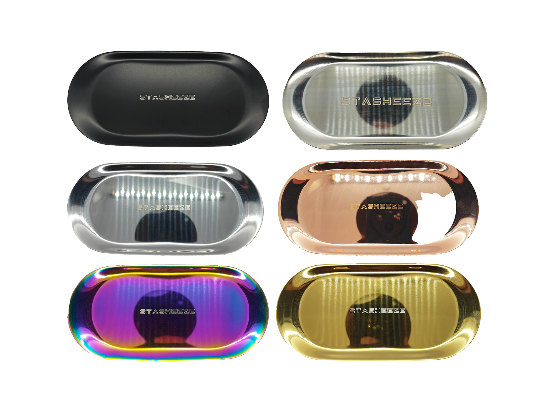 Stasheeze 18x8cm Rolling Tray Small-Medium Size Metal Lasered Engraved Tray. Fits inside a Stasheeze Bag