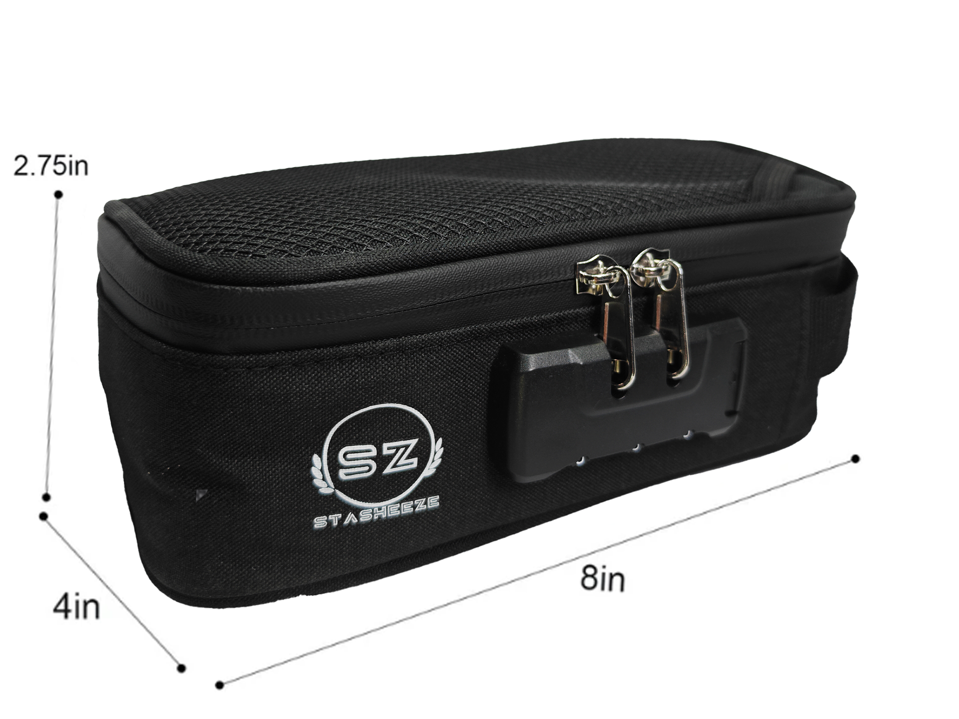 Stasheeze 21x10cm Smell Proof Carbon Lined Bag Water Proof TSA Lock Discreet Secure Box Portable Container