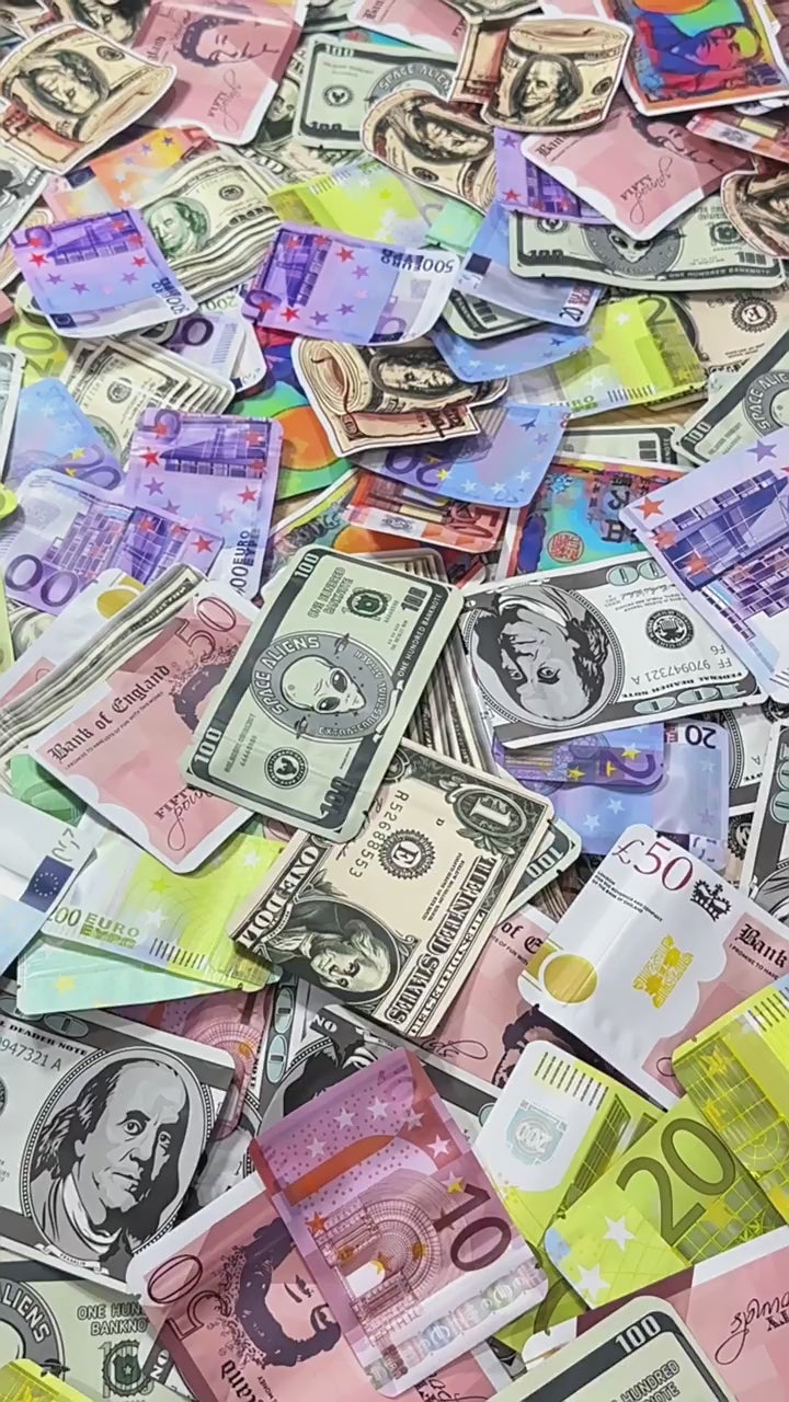 100pcs Euro British Pouch Quid Baggies Small to Large Mylar Baggies Parody Cookies Kitchen Supplies -  Smell Proof Bag 9x7cm 1g Water Proof Odour Proof Thick Durable Plastic Pounds