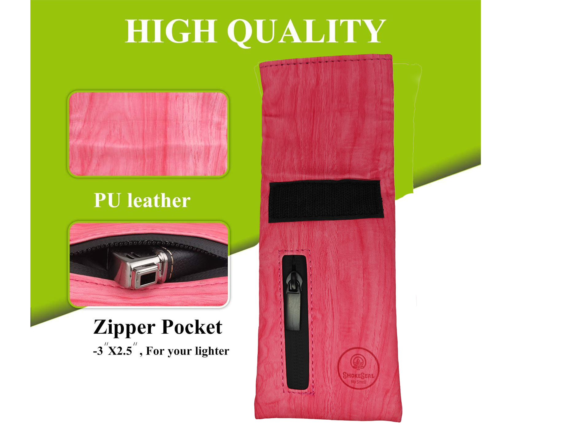 Stasheeze Smell Proof Bag Rolling 15x8cm TSA Lock Secure Holder Water Proof UK Pink Carbon Lined Multi Layered Pouch Container Leather With Zip Storage