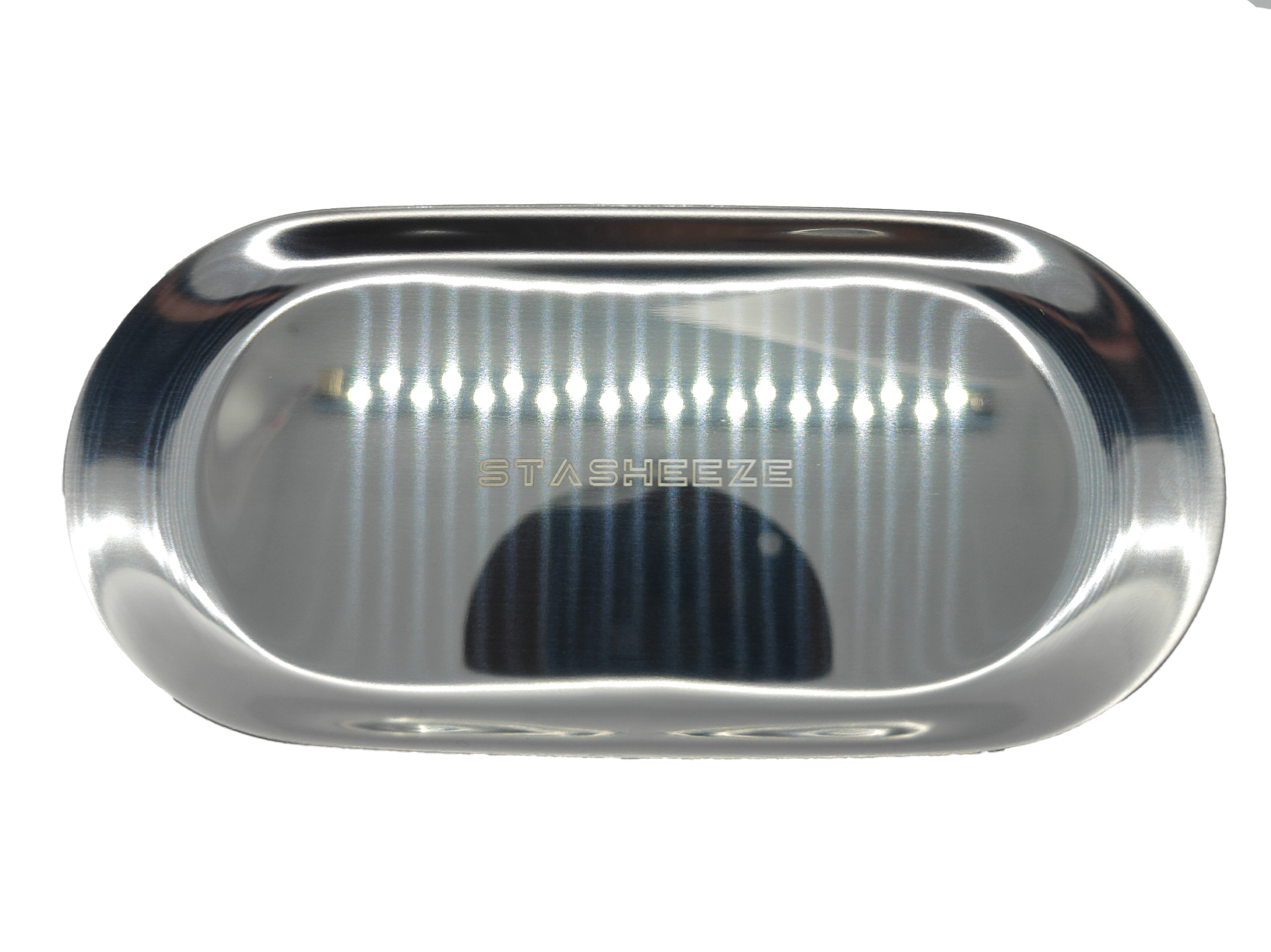 Stasheeze 18x8cm Rolling Tray Small-Medium Size Metal Lasered Engraved Tray. Fits inside a Stasheeze Bag