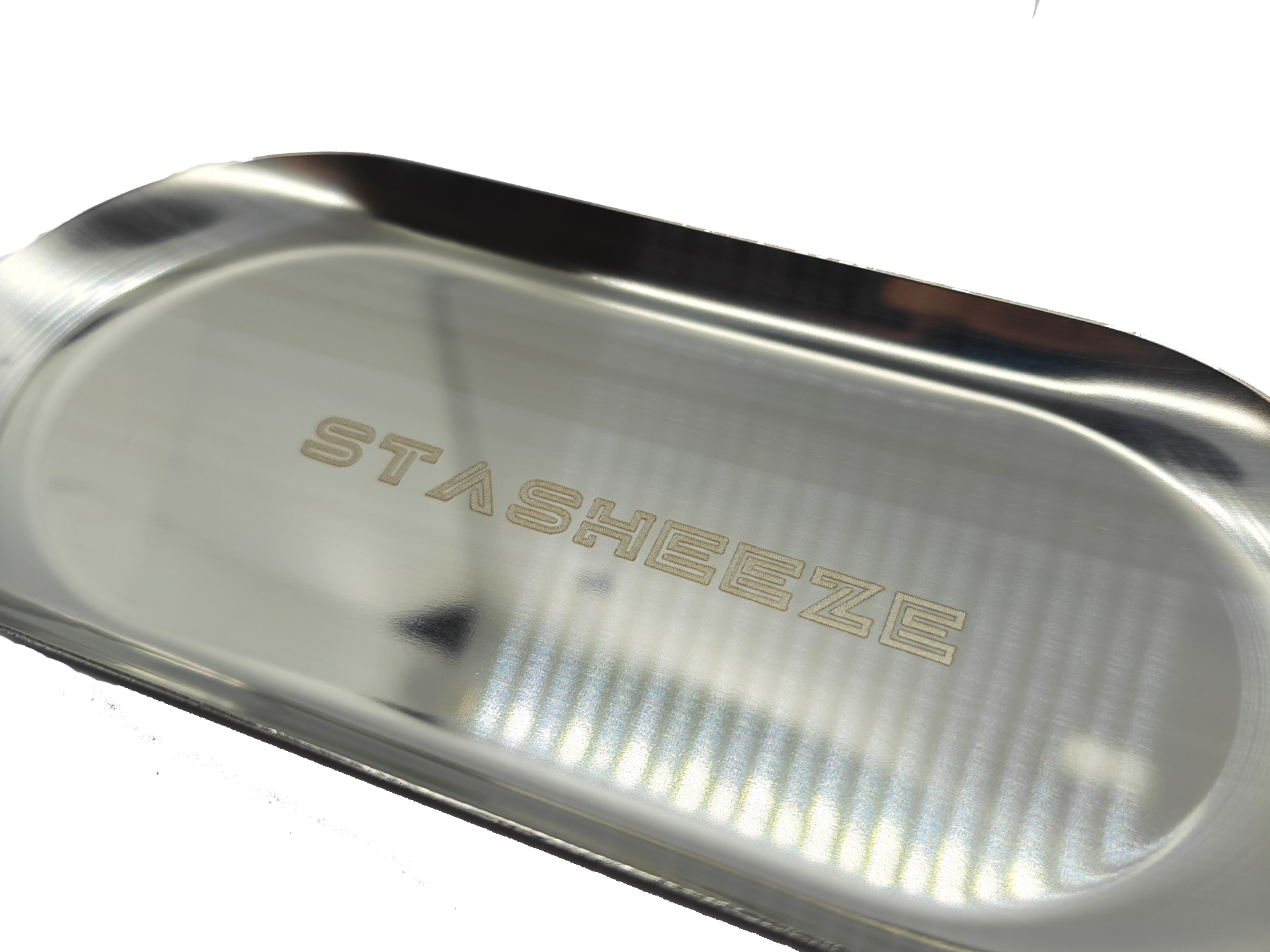 Stasheeze 18x8cm Rolling Tray Small-Medium Size Metal Lasered Engraved Tray. Fits inside a Stasheeze Bag