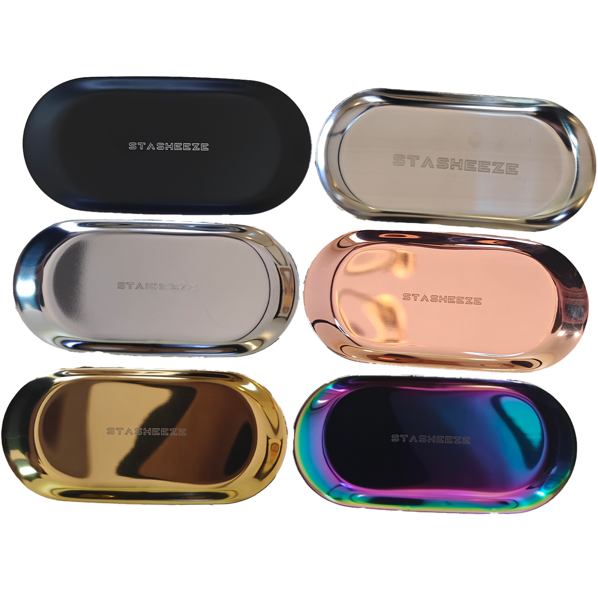 Stasheeze 18x8cm Rolling Tray Small-Medium Size Metal Lasered Engraved Tray. Fits inside a Stasheeze Bag